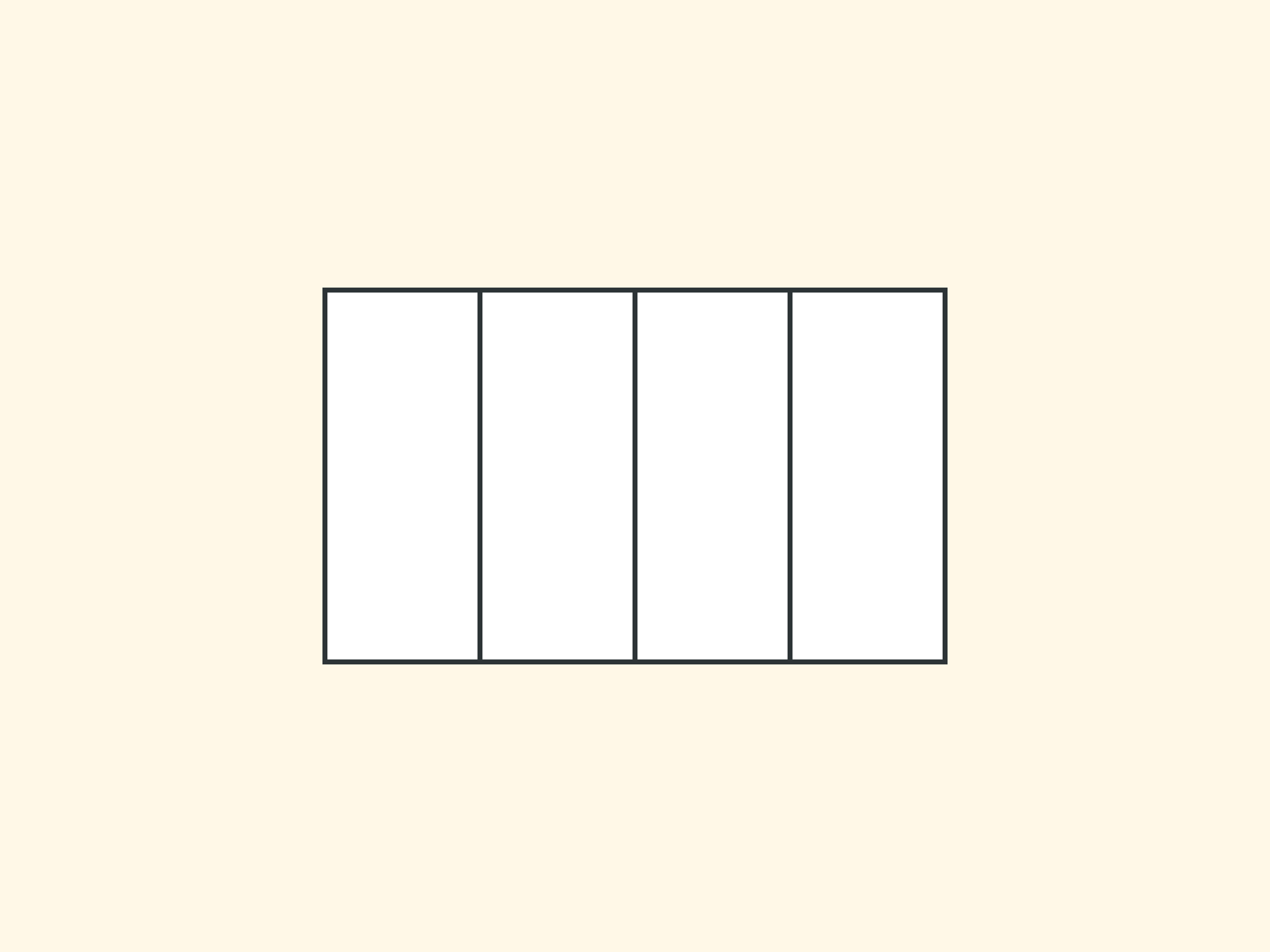 A square split into 4 equal parts.
