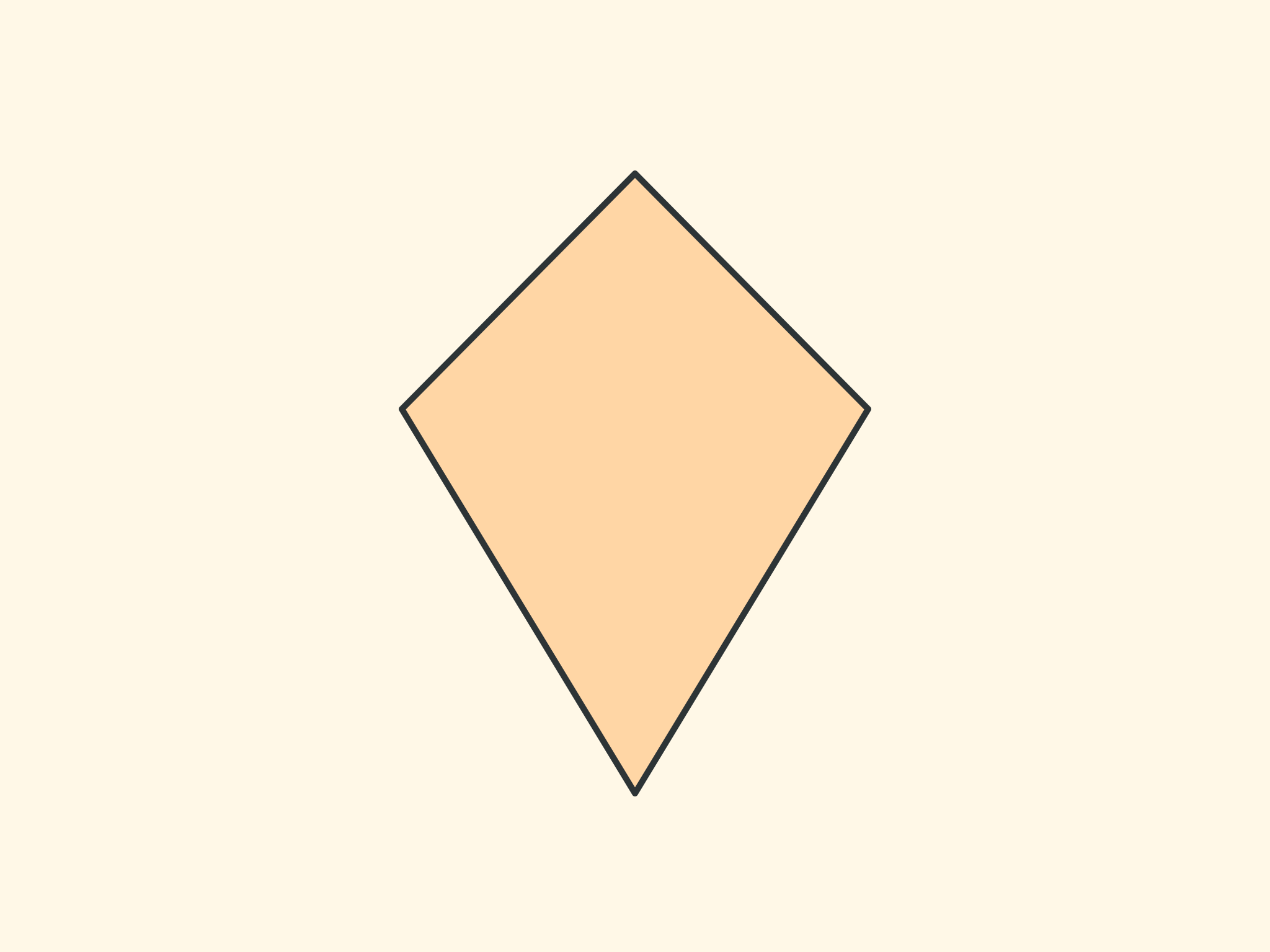 A kite-shaped quadrilateral.