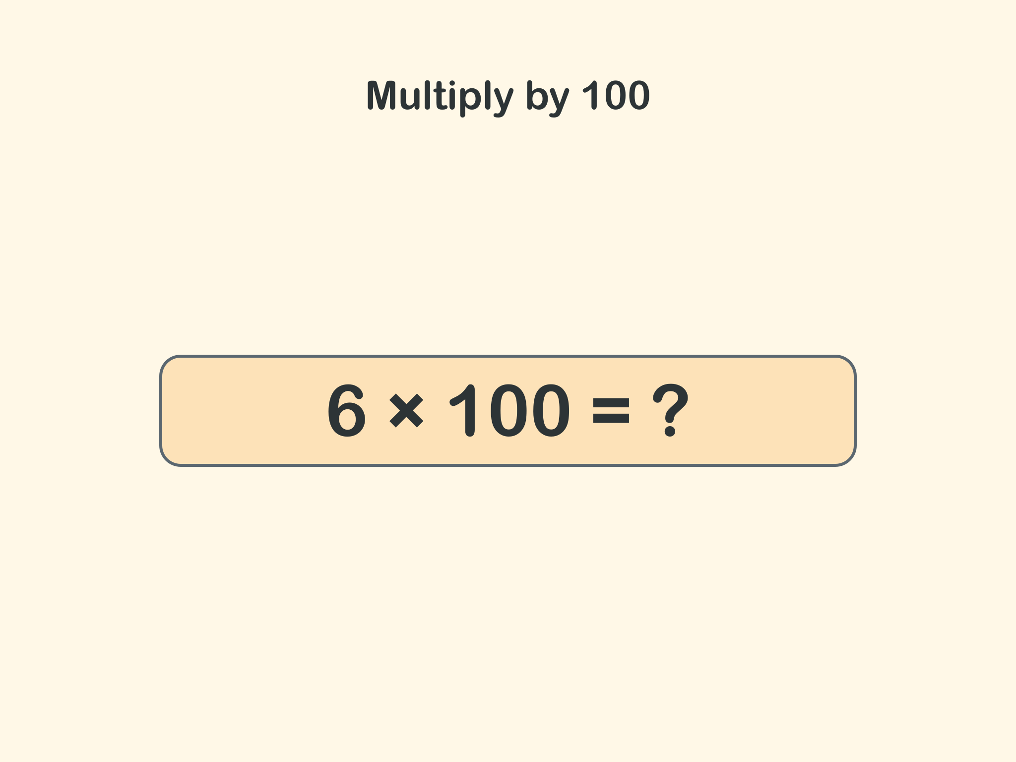 A bar showing 6 times 100.